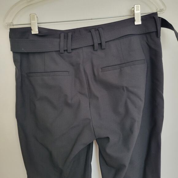 Vince Wool Jogger Pants Black Belted Pockets Mid Rise Knit Cuffs Women 4 - Picture 7 of 11